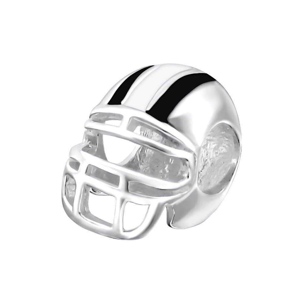 Sterling Silver Football Helmet Charm Bead